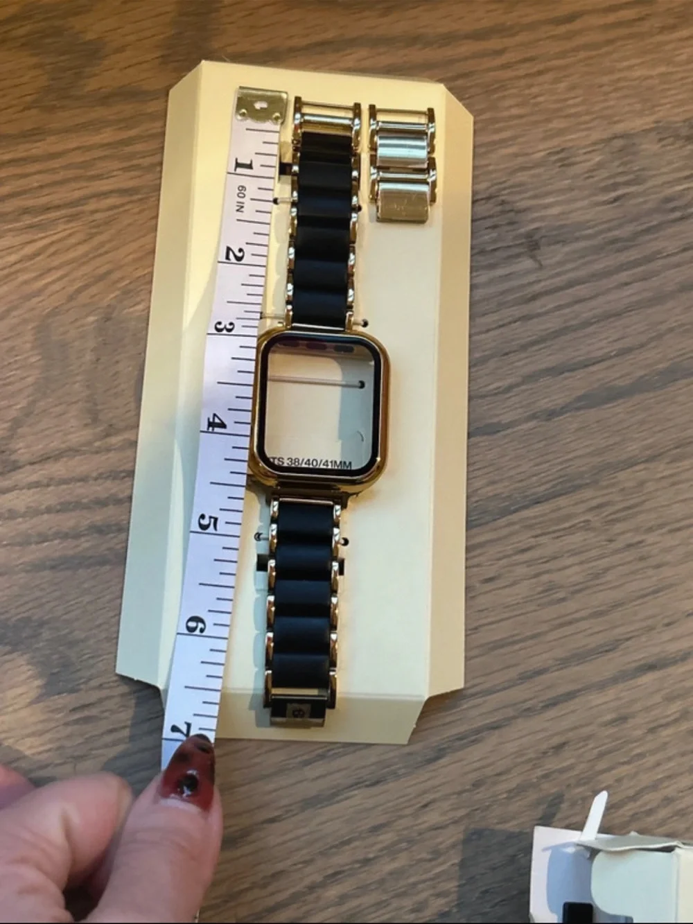 Anne Klein Black Silicone and Gold tone Link Watch Band